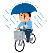 傘さし自転車
