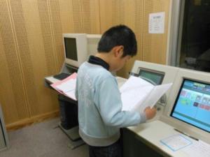 給食時間に作文発表