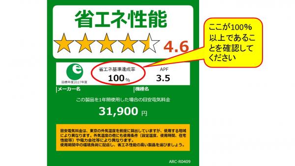 省エネラベルサンプル