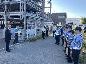 五斗蔵交差点町長あいさつ
