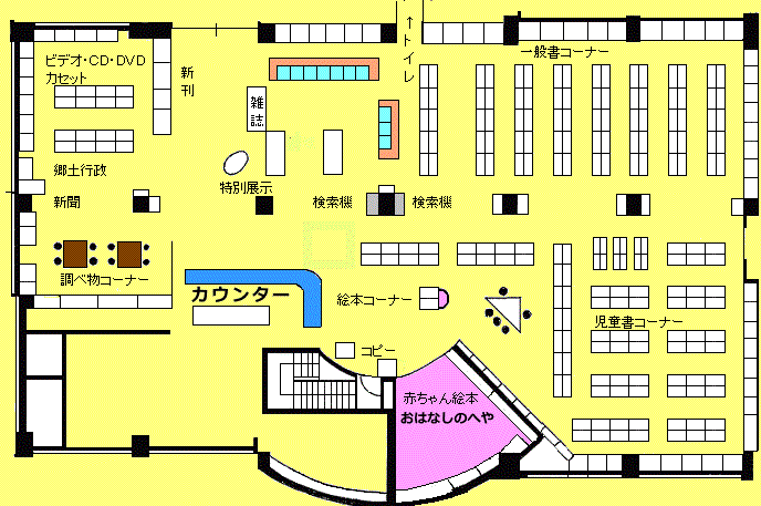 町民図書館館内図